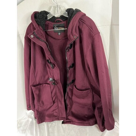 Big Chill Women’s burgundy Sherpa-Lined Hooded Toggle Fleece Jacket 3X NWT - Picture 4 of 4